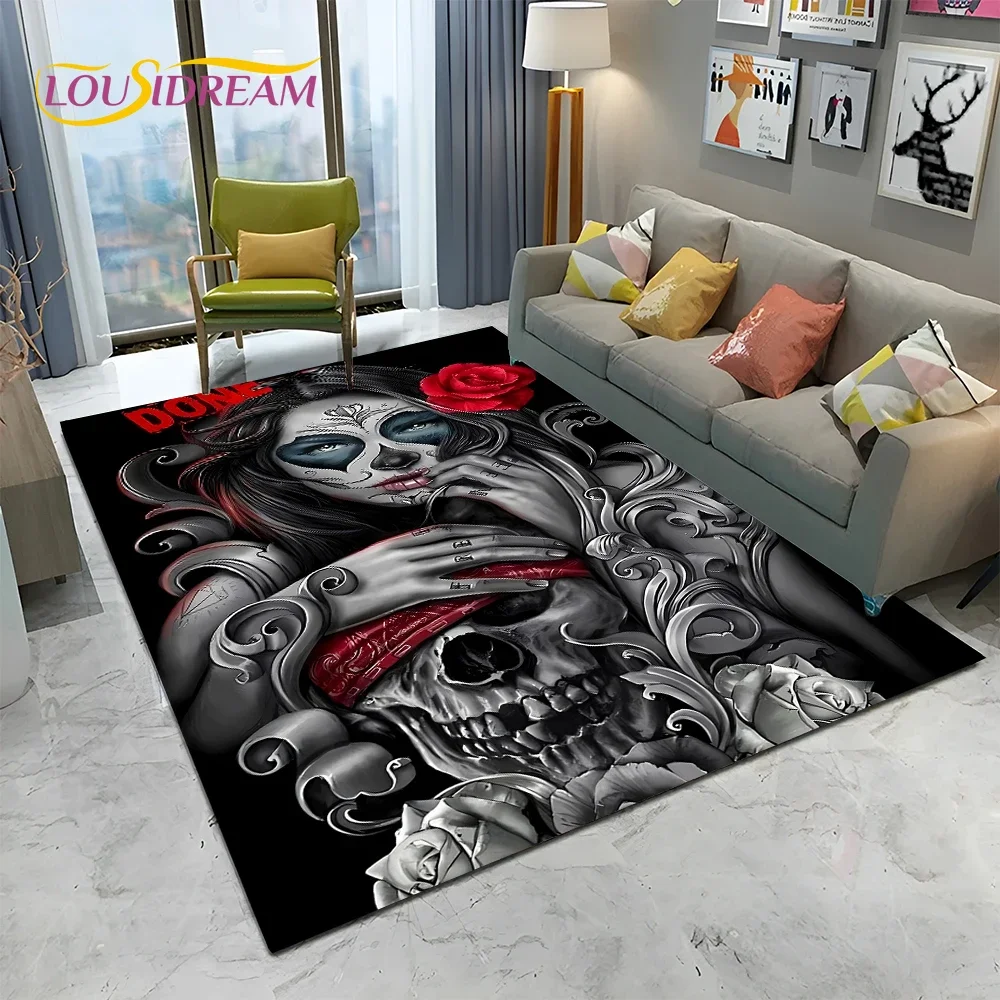 Home Textiles Sale - Horror Gothic Vrouwelijke Schedel Dode Meisje
